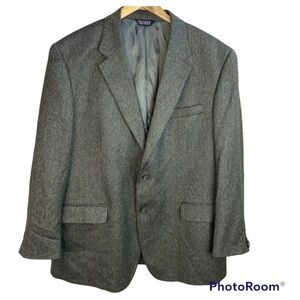 Jos. A. Bank Olive Green Herringbone Tweed Jacket Sport Coat 48 Regular NWT